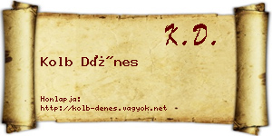Kolb Dénes névjegykártya